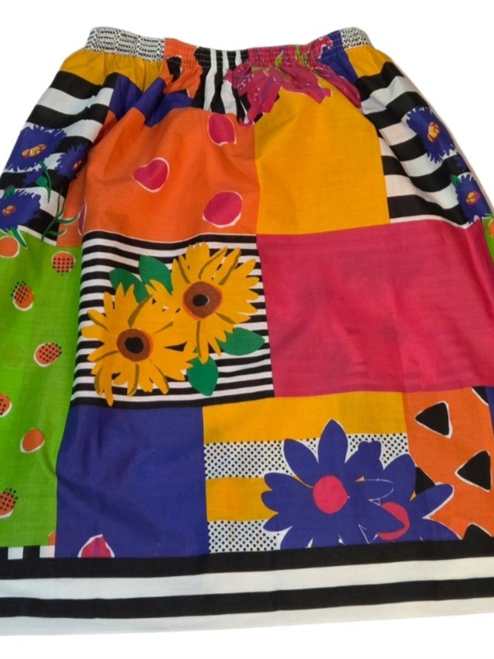 ​Vintage Mary Quant Patchwork Print Midi Skirt Made in England